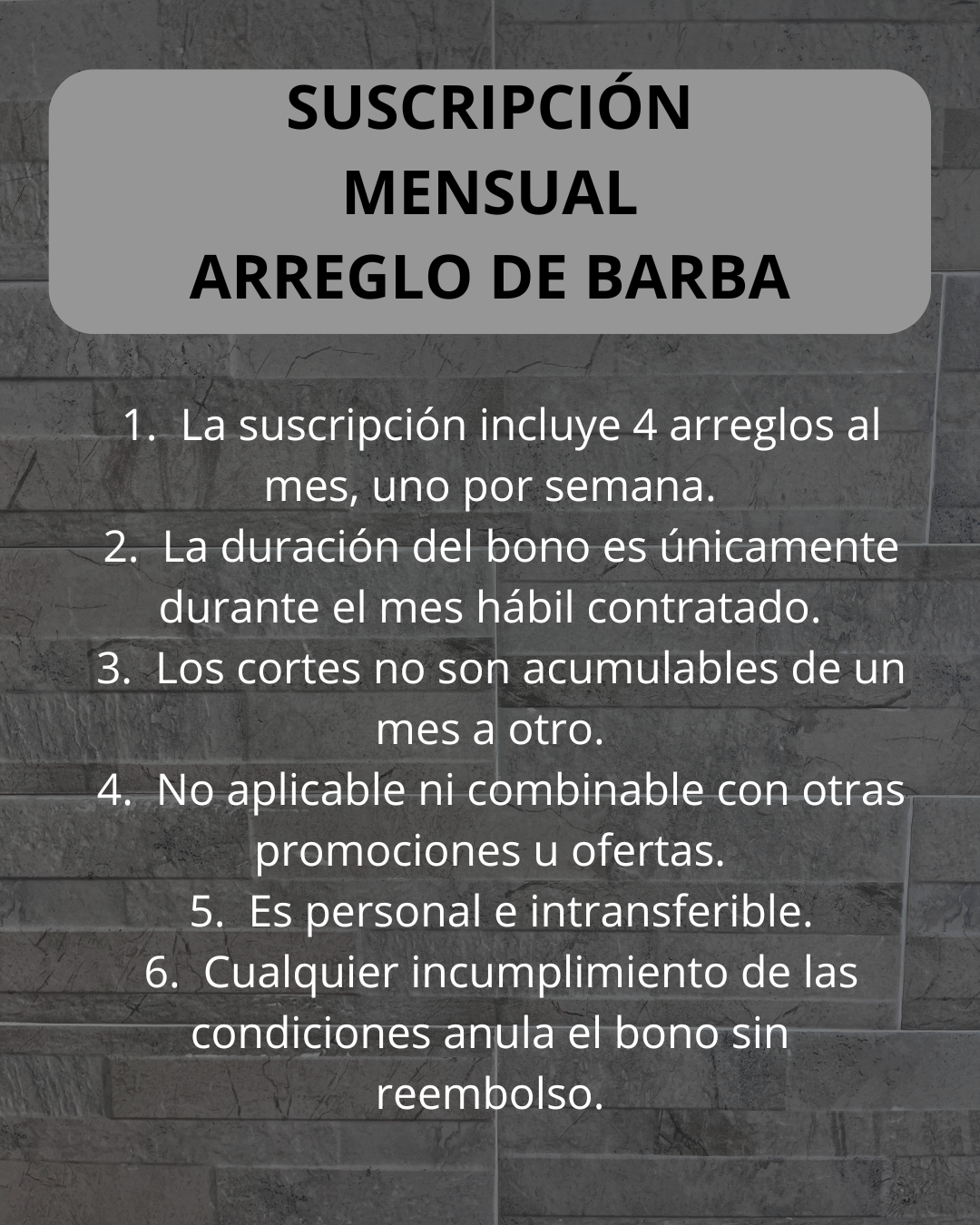 Sucripción Mensual Arreglo de barba